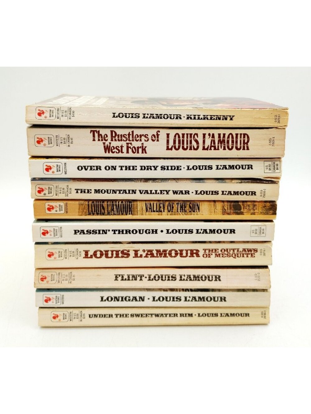 Louis L'amour paperback books lot Of 10 vintage 80-90s Western Novels #4